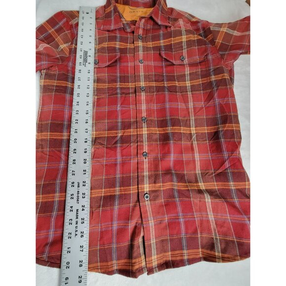 Orvis Men's Plaid Collared Long Sleeve Casual Button Up Shirt Red Size Medium - Picture 8 of 8